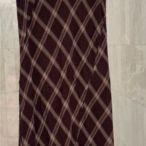 Free People Brown Plaid Skirt